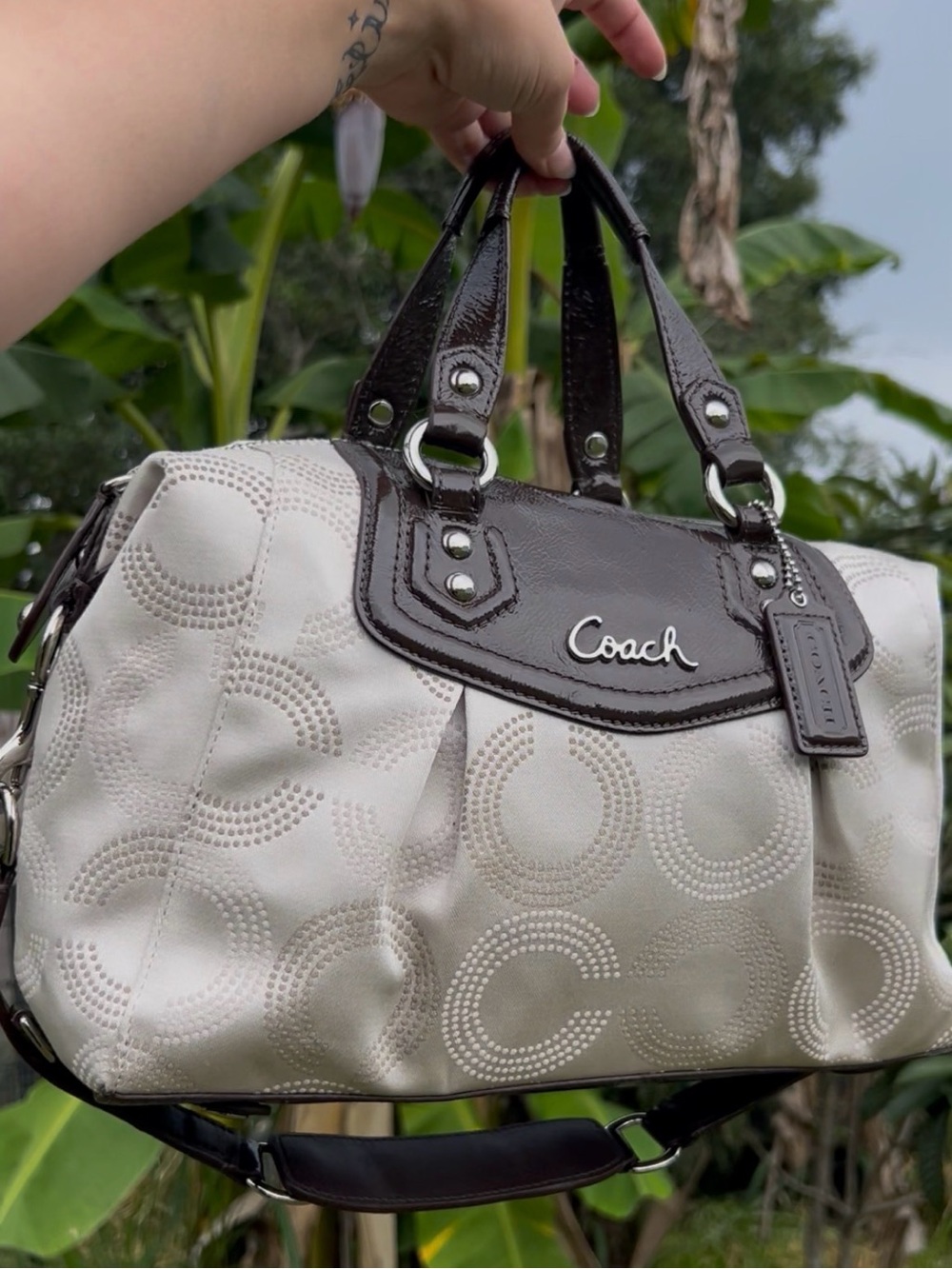 Coach Ashley Dotted OP Art Satchel -EUC- Y2K Shoulder Bag F20027 - Picture 16 of 16